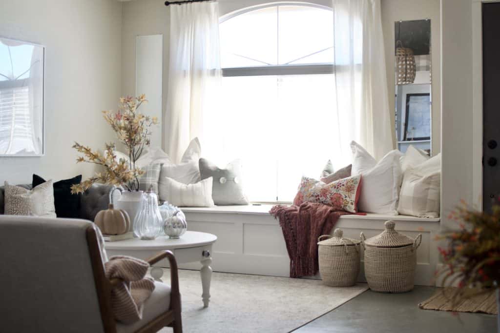 DIY window bench with storage.