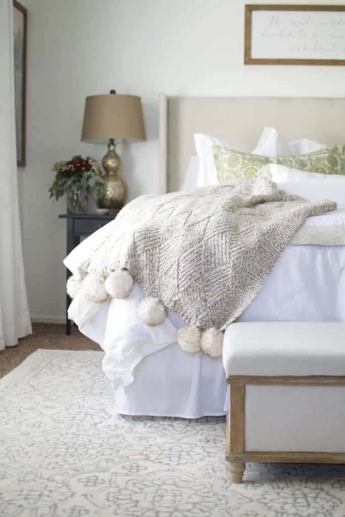 Neutral Texture in White Master Bedroom