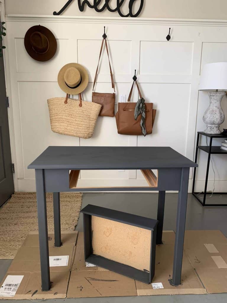 Thrifted desk makeover with Rustoleum chalk paint