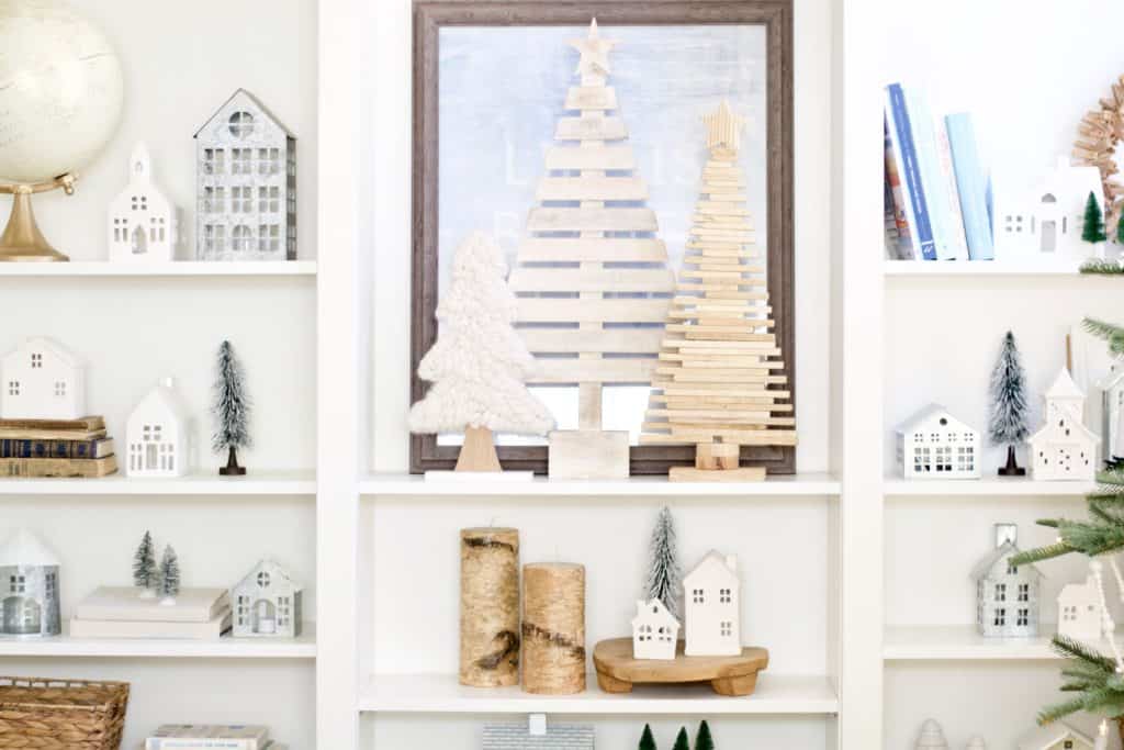 white simple christmas village 