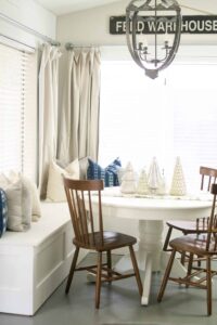 Small kitchen dining nook built ins.