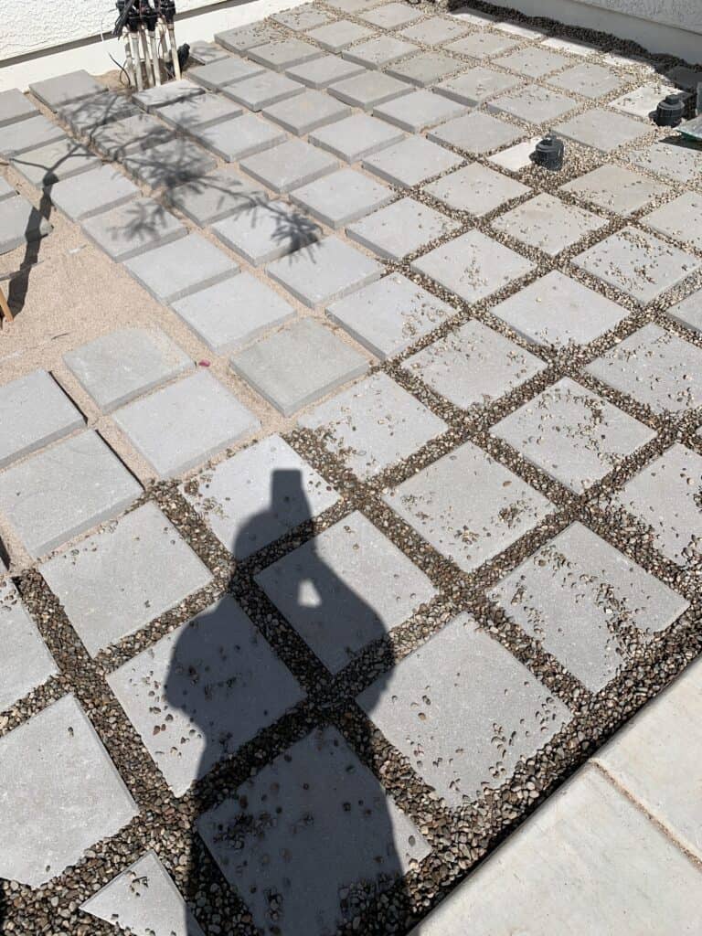 Almost Patio DIY! 12x12 Pavers With Gravel Between I Put Some Gravel