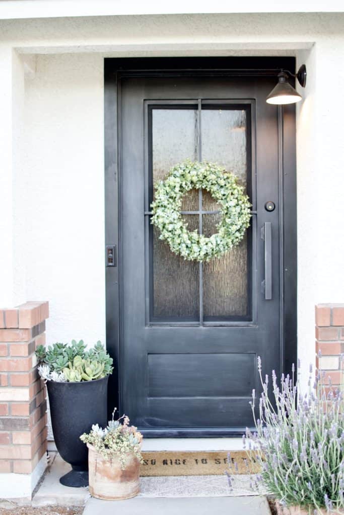 Spring Front Porch with Succulents