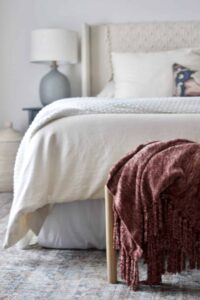 chic airy master bedroom