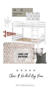 Neutral Boys Room Inspiration Board.