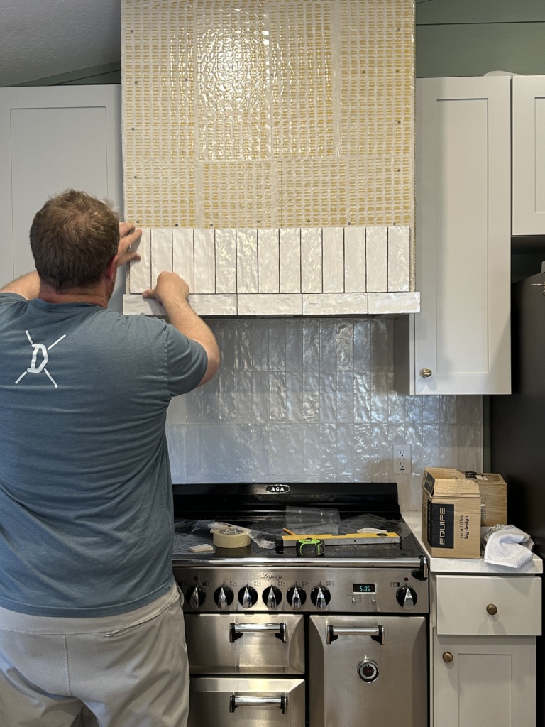 adding a tiled vent hood into our kitchen renovation